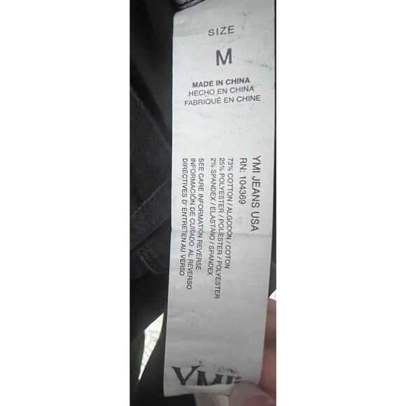 YMI Gap Proof High Rise Flare Jeans Distressed Size Medium Pull On Dark Wash - Picture 7 of 7